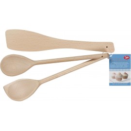 Tala Set of 3 Wooden Cooking Utensils - FSC¨ Beech Wooden Spatulas for